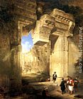 Great Paintings - The Gateway of the Great Temple at Baalbec by David Roberts